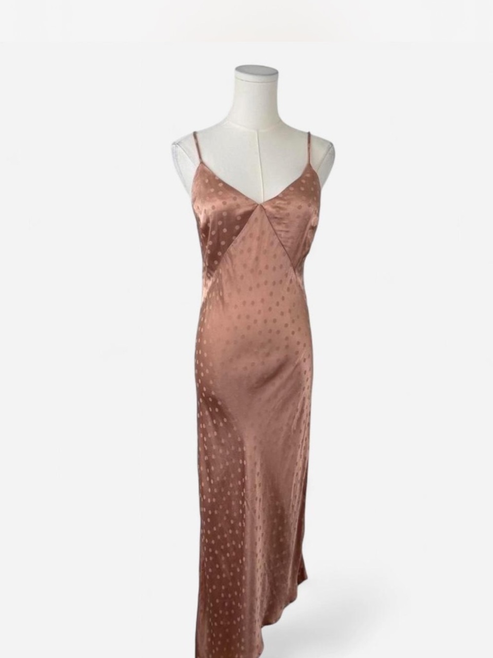 lovestitch Dusty Rose Satin Dot Slip Dress